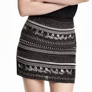 Festival Beaded Sequenced Embroidered Mini Skirt Women's Size 10